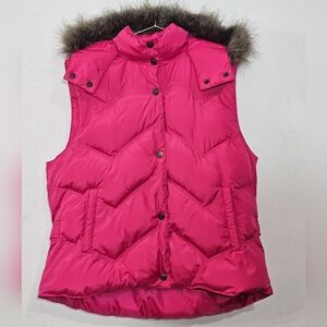 ROPER Puffer Vest Women's Sz XL Pink Outdoors Pockets Button Front Zip Y2k